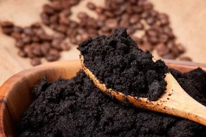 Kaffesump mot sniglar som förstör trädgården